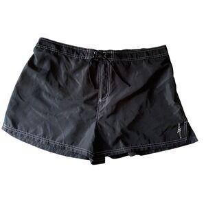 ZeroXposur‎ Swimsuit Bottoms 22W Black Swim Shorts Plus Size White Stitching
